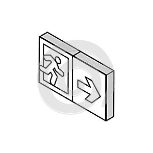 emergency exit isometric icon vector illustration