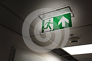 Emergency exit at night in office