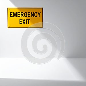 Emergency Exit Sign with Dramatic Light and Shadow