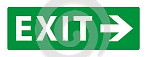 Emergency exit sign icon symbol. Green Fire safety exit sign logo. Running man and exit door sign. Vector
