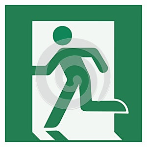 Emergency exit sign left - emergeny exit vector illustration