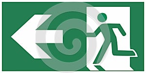 Emergency exit sign left - emergeny exit vector illustration