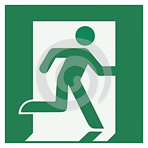 Emergency exit sign right - emergeny exit vector illustration