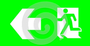 emergency/exit sign without text on green background for standard emergency escape lighting/ Thai standard emergency exit sign