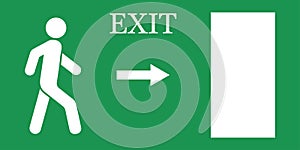 Emergency exit sign, vector illustration