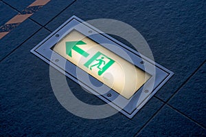 Emergency exit signs at floor fire escape