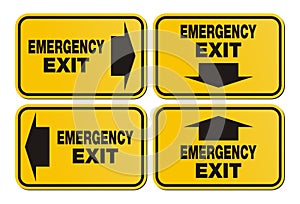 Emergency exit signs - yellow sign