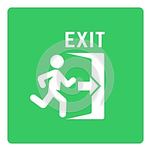 Emergency exit vector sign with man silhouette
