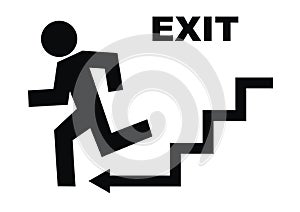 Emergency exit on white background, eps.