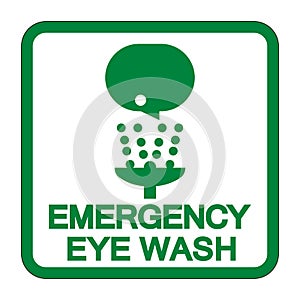Emergency Eye Wash Sign Isolate On White Background,Vector Illustration