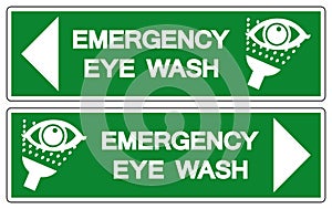 Emergency Eye Wash Symbol Sign, Vector Illustration, Isolate On White Background Label. EPS10