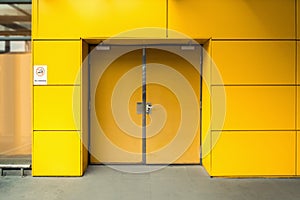 Emergency fire exit door and aluminum composite wall of warehouse