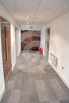 Emergency Fire exit doors in an office building