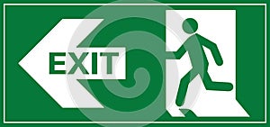 Emergency fire exit sign, Emergency sign, Emergency exit, Emergency Exit sign board, Green emergency exit sign, Fire sign