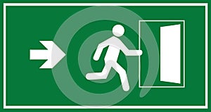 Emergency fire exit sign, Emergency sign, Emergency exit, Emergency Exit sign board, Green emergency exit sign, Fire sign