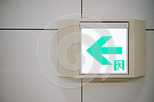 Emergency Fire exit sign lightbox.