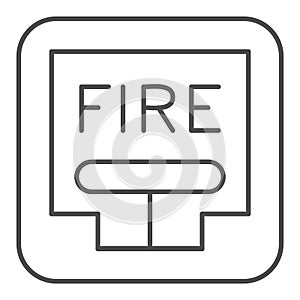 Emergency Fire Lever thin line icon. Fire alarm pull station outline style pictogram on white background. Firefighting