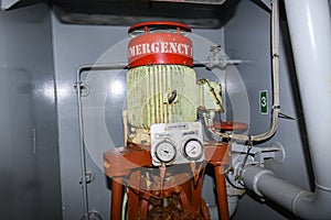 Emergency fire pump. Marine engine. Safety equipment