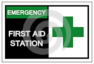 Emergency  First Aid Station Symbol Sign ,Vector Illustration, Isolate white Background Icon .EPS10