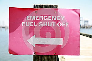 Emergency Fuel Shut-off Sign photo