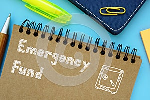 Emergency Fund sign on the piece of paper