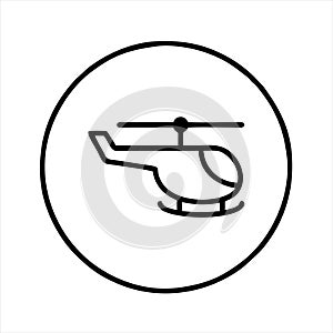 Emergency Helicopter, Medical Transport. Flat Vector Icon illustration.