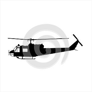 Emergency Helicopter, Medical Transport. Flat Vector Icon illustration.