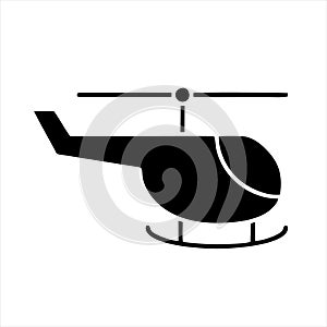 Emergency Helicopter, Medical Transport. Flat Vector Icon illustration.