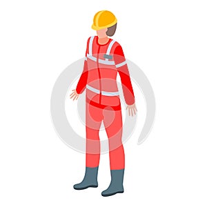 Emergency help man icon, isometric style