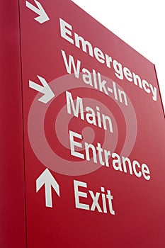 Emergency hospital entrance sign