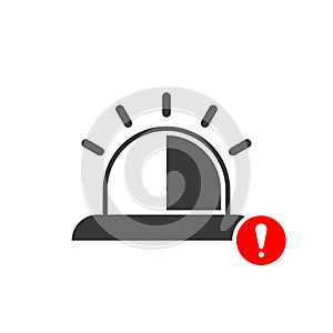 Emergency icon with exclamation mark. Emergency icon and alert, error, alarm, danger symbol