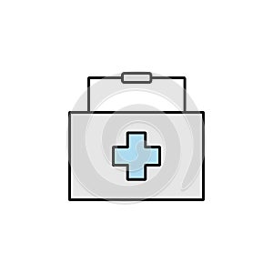 emergency kit, hospital, health care, medical, medicines line colored icon. Signs, symbols can be used for web, logo