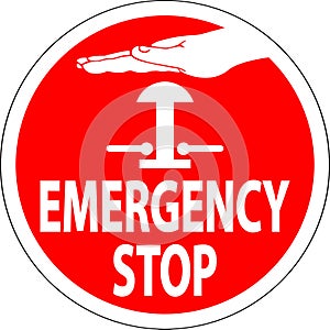 Emergency Label Emergency Stop