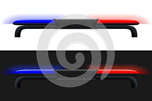 Emergency Lights. Blue and Red Police Car Siren