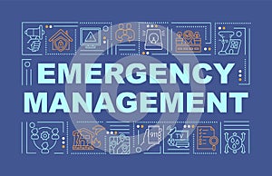 Emergency management word concepts navy banner