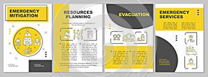 Emergency mitigation yellow brochure template