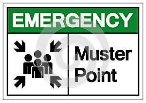 Emergency Muster Point Symbol Sign, Vector Illustration, Isolated On White Background Label .EPS10