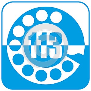 Emergency number 113, Italy, vector drawing