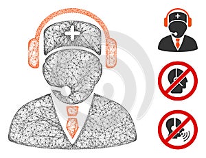 Emergency Operator Polygonal Web Vector Mesh Illustration