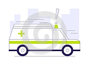 Emergency patient transportation abstract concept vector illustration.