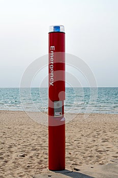 Emergency phone on the beach