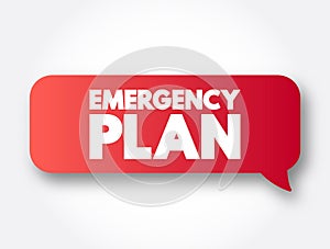 Emergency Plan text message bubble, concept background