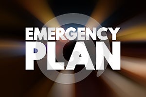 Emergency Plan text quote, concept background