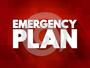 Emergency Plan text quote, concept background