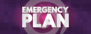 Emergency Plan text quote, concept background