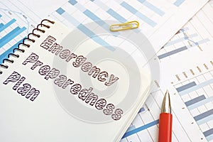 Emergency preparedness plan is shown on the business photo photo