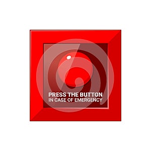 The Emergency Red Button. Isolated Vector illustration