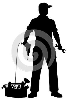 Emergency repairman silhouette