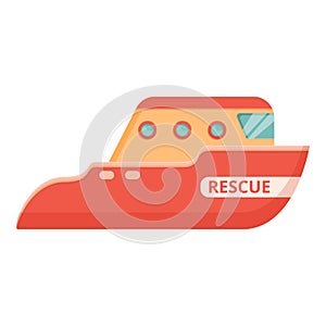 Emergency rescue boat icon, cartoon style