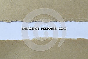 emergency response plan on white paper